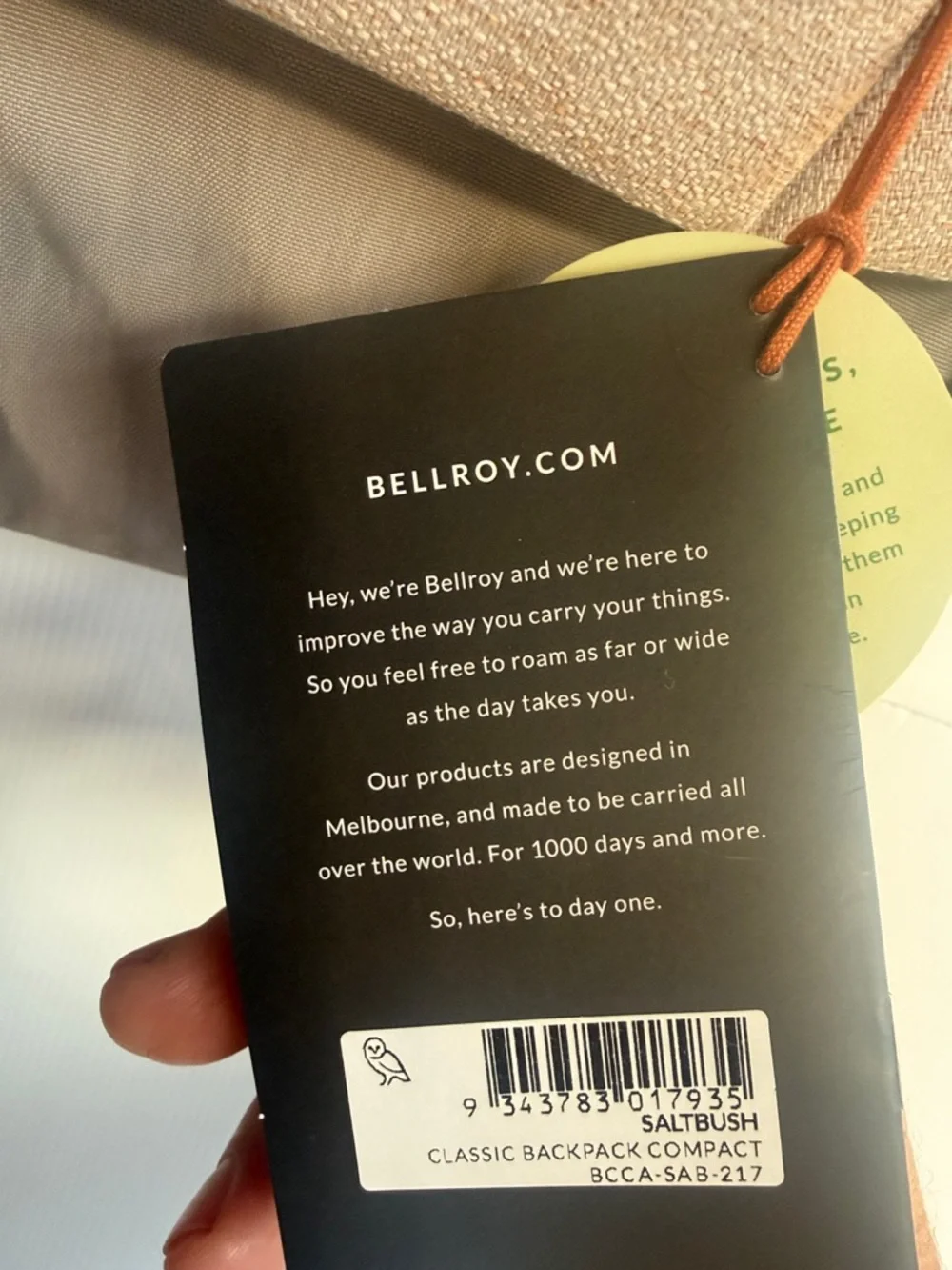 NEW Bellroy Classic Backpack Compact Laptop Bag Laptop Backpack 16L Saltbush
